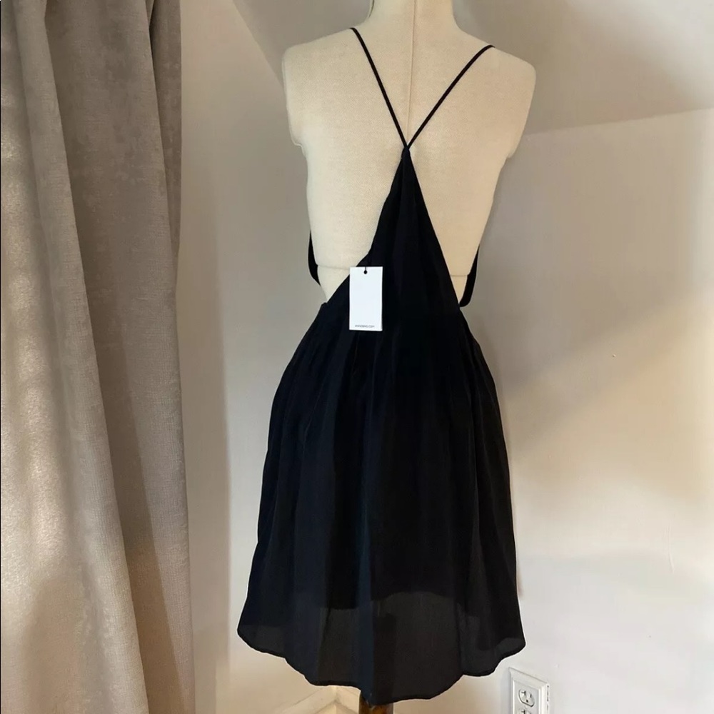 NWT Anine Bing 100% Silk Deep V Mini Dress - Picture 5 of 7